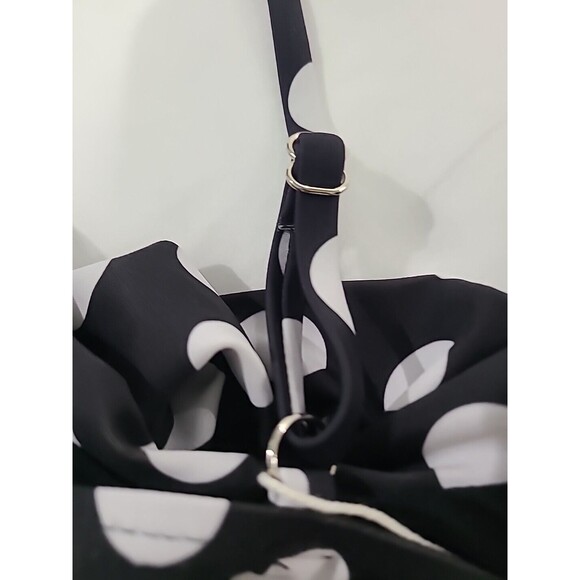 NWT SouqFone Crossover Bandeau Black White Polka Dot Mesh One Piece Size M 8-10 - Picture 6 of 7